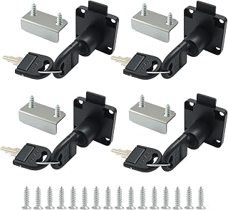 BokWin 4 Pack Furniture Security Lock with Keys for Drawer, Cabinet, Wardrobe, Office Desk, Letter Box - Black, Easy Installation and Reliable Protection