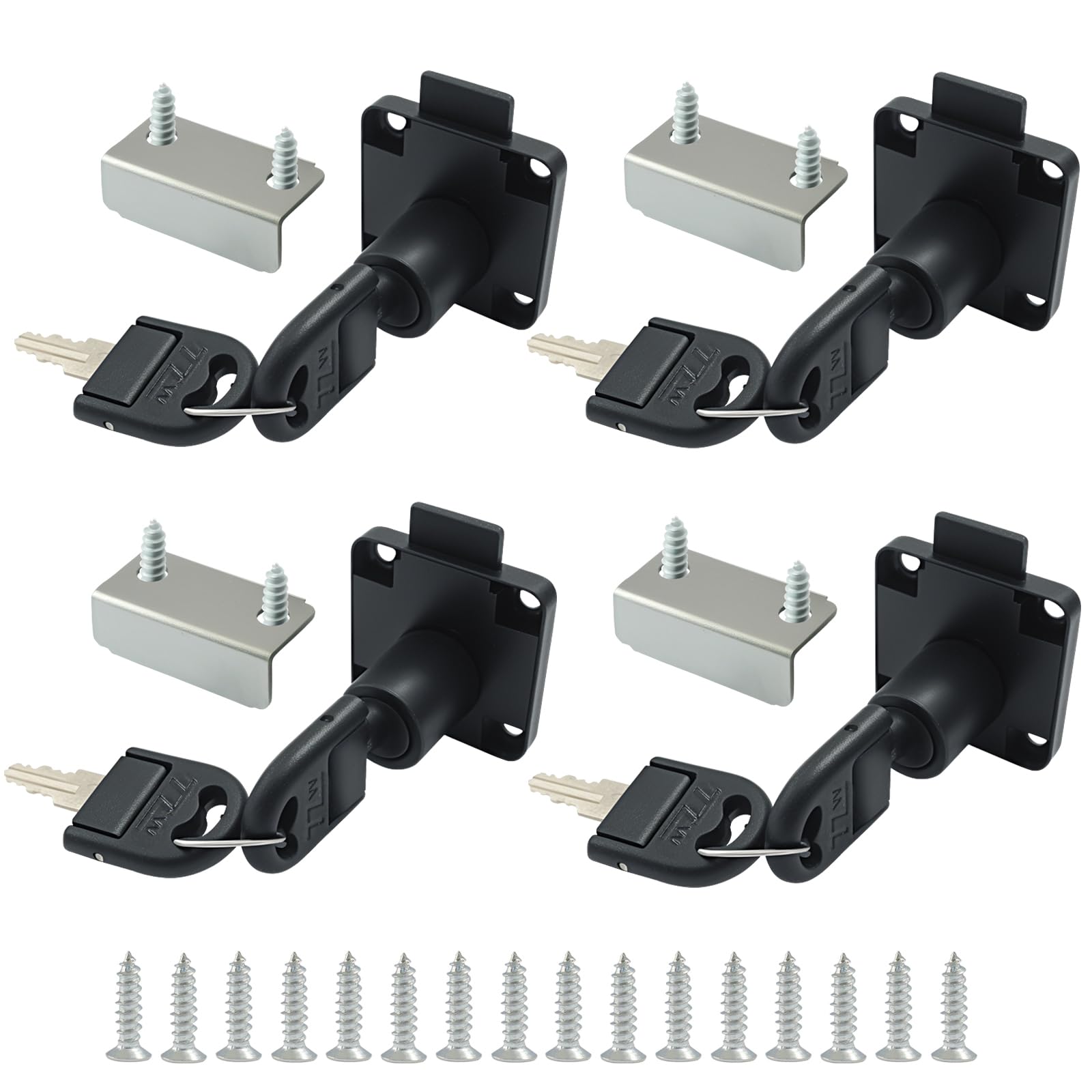 BokWin 4 Pack Furniture Security Lock with Keys for Drawer, Cabinet, Wardrobe, O