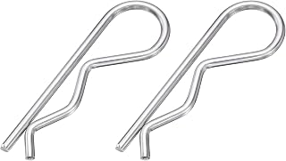 DEFANEX Cotter Pins M4x90mm Spring R Clips Hitch Pin Clip Hardware 2 Pcs | 304 Stainless Steel Heavy Duty Fasteners, for Trailer Locking Lawn Mowers Tractor Carts Truck