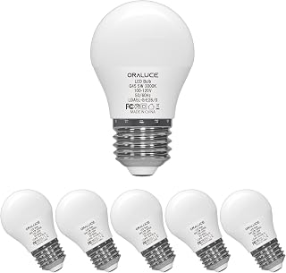 ORALUCE Refrigerator Light Bulb 40 Watt 120V, A15 5W 3000K, 6 Pack