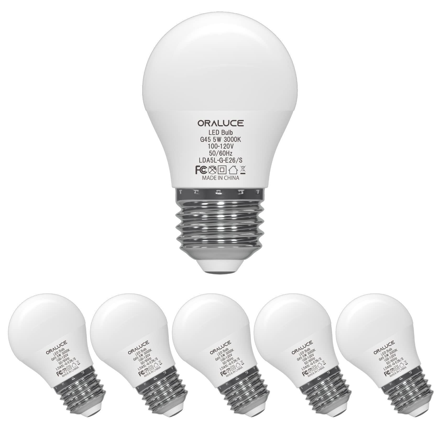 ORALUCE Refrigerator Light Bulb 40 Watt 120V, A15 5W 3000K, 6 Pack