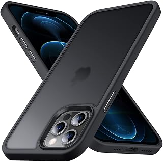 Anqrp Matt Zero Series Thin Case for iPhone 12 Pro Max, Military Protection and Camera Protection, Translucent Protective Case, Scratch-Resistant, Shockproof, Robust Mobile Phone Case for iPhone 12 Pro Max, Black