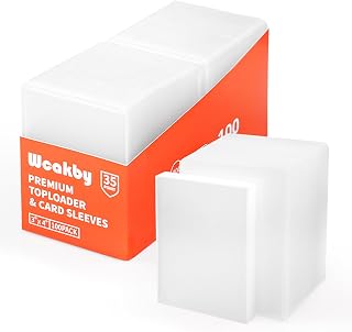 Wcakby Top Loaders 200 Piece, 3" x 4"Clear Rigid Card Cases for Collectibles,Trading Card Games (MTG), Sports Cards（100 Hard Toploaders + 100 Clear Sleeves）