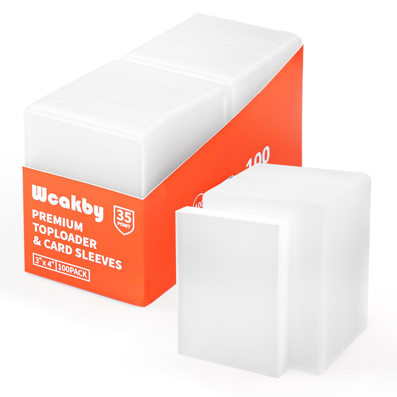 Wcakby Top Loaders 200 Piece, 3" x 4"Clear Rigid Card Cases for Collectibles,Tra