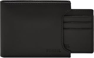 Fossil Men's Derrick Leather Bifold Sliding 2-in-1 with Removable Card Case Wallet, Black, (Model: ML3685001)