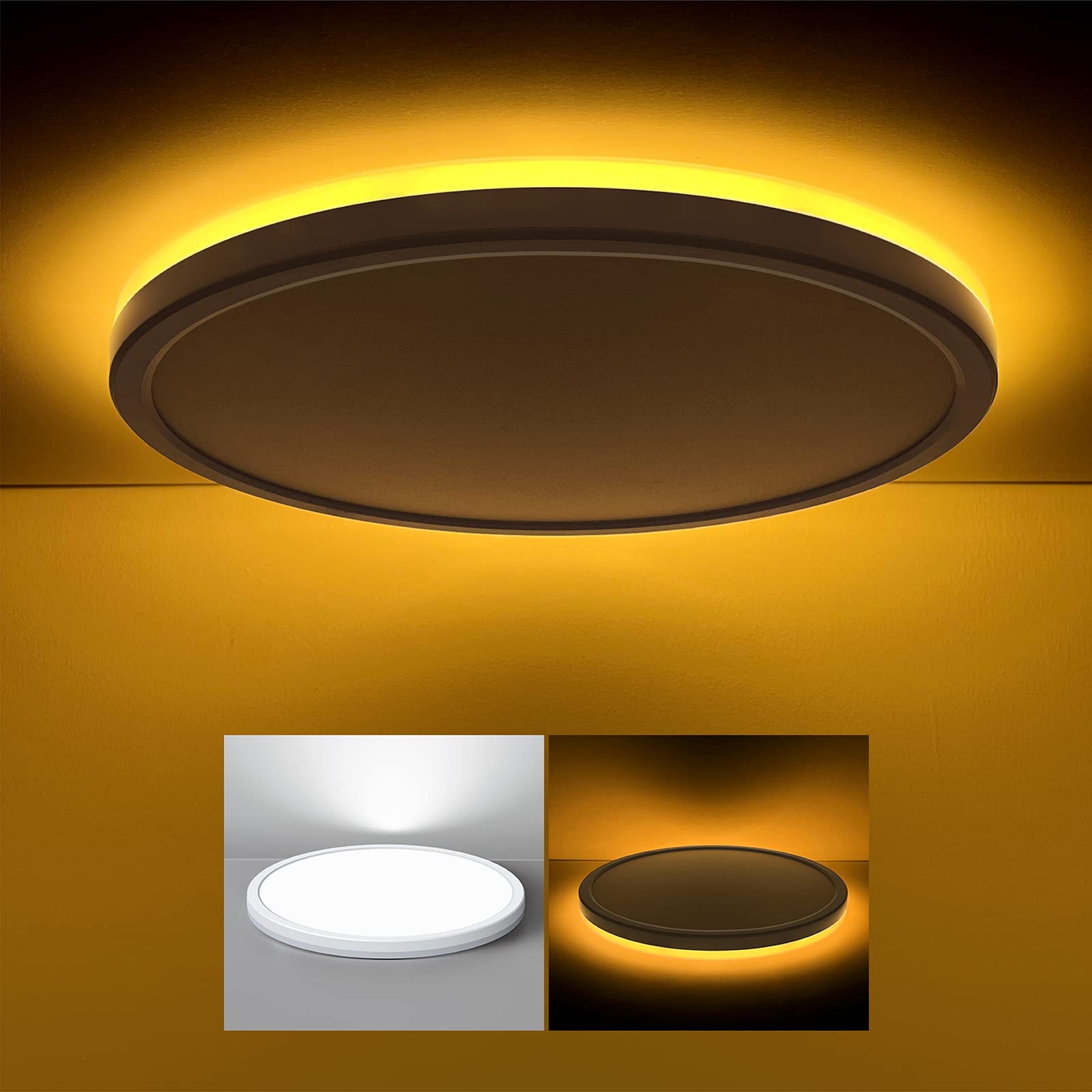 Matane 12 Inch LED Flush Mount Ceiling Light with Night Light, 3000K/4000K/5000K