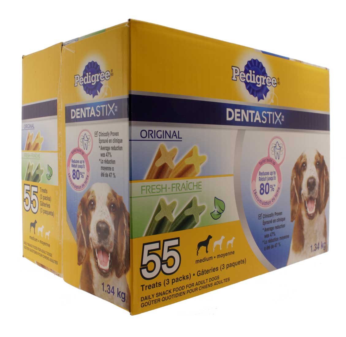 Pedigree Dentastix (Fresh/ Original) Daily Snack Food for Adult Dogs Pack of 55 