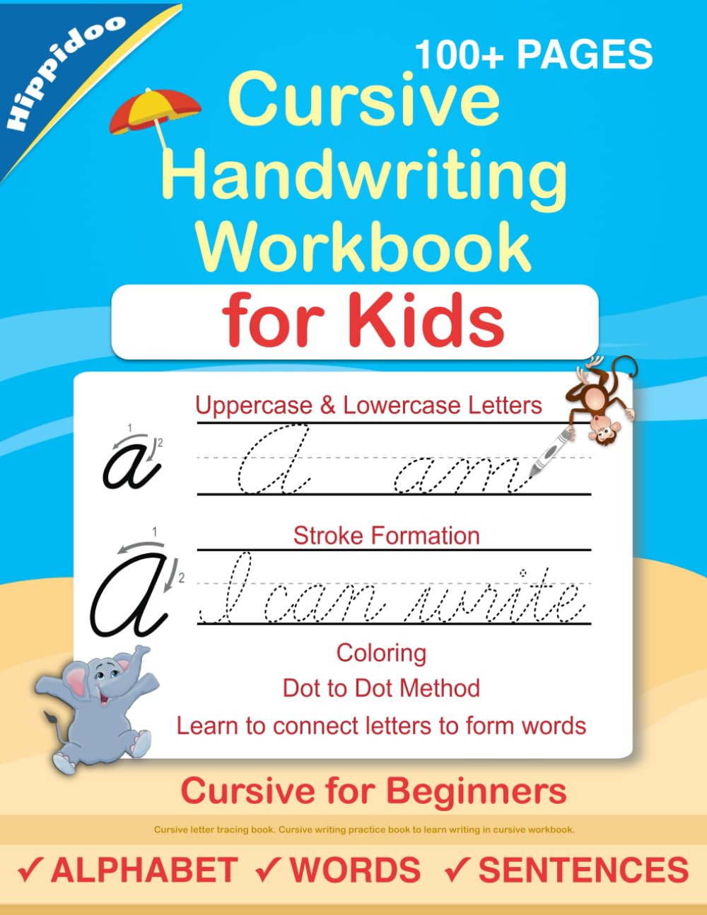 Cursive Handwriting Workbook For Kids: Cursive for beginners workbook. Cursive l