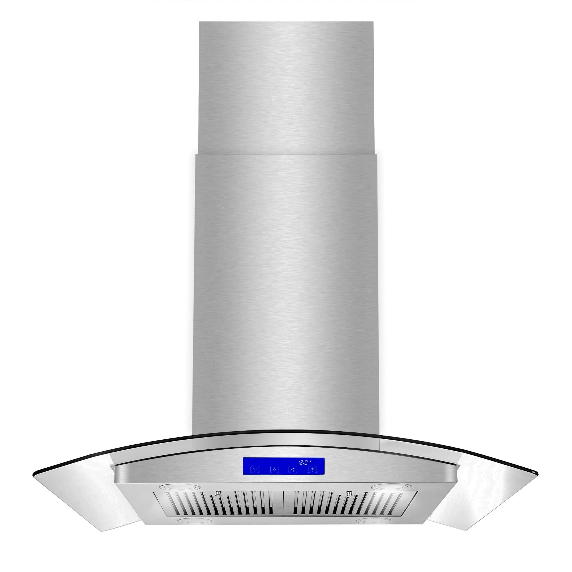 30 in. Lumin Coll 380 CFM Ducted Island Range Hood, LED, Stainless Steel | Cosmo