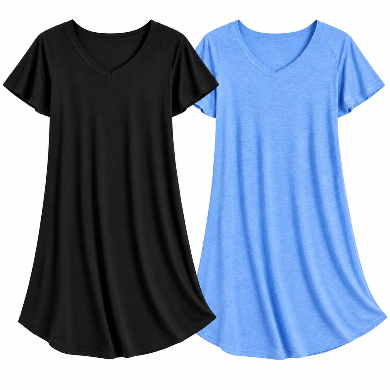 Marvmys Women's Nightgowns Plus Size Summer Nightgown Agodon Short Sleeve Pyjama