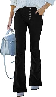 Corduroy Pants Women High Waisted Flare Pants Wide Leg Bell Bottom Trousers