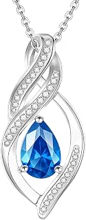 Birthstone Necklace for Women 925 Silver Infinity CZ Pendant Birthday Gifts