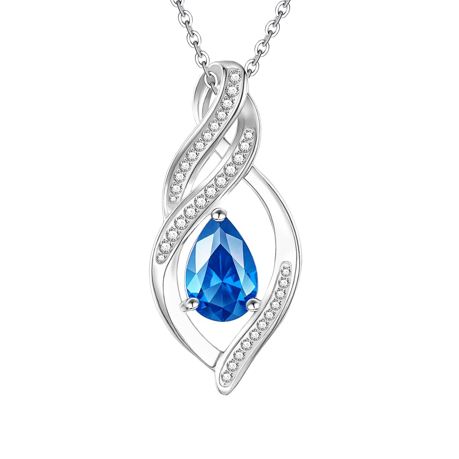 Birthstone Necklace for Women 925 Silver Infinity CZ Pendant Birthday Gifts
