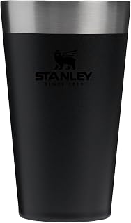 STANLEY 1913 Adventure Stacking Beer Pint 0.47L - Black | Keeps Drinks Cold For 4 Hours - Stainless Steel Thermal Cup - Stacks Infinitely - Dishwasher Safe