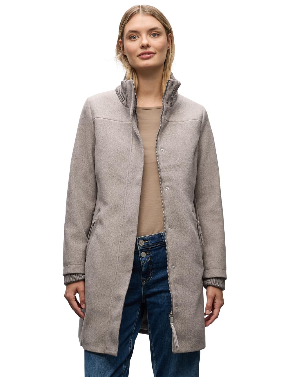 Street One Women's Knitted Detail Coat
