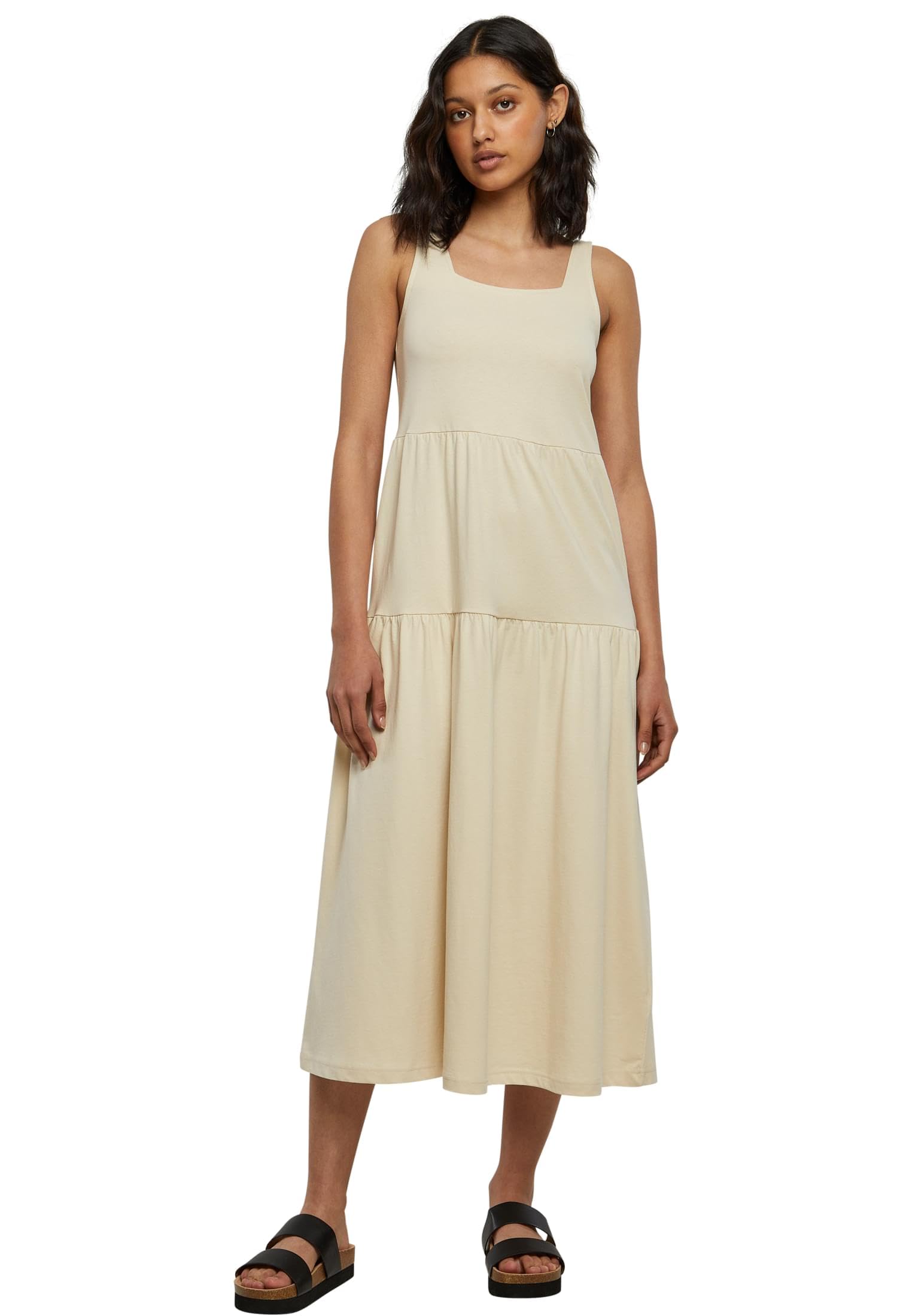 URBAN CLASSICS Women's Summer Dress with Back, Cool Cotton Dress, Spring Summer 