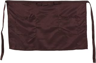 Short Apron 35% Cotton 65% Polyester Unisex with Bow and 2 Pockets for Waiter Waiter Bartender Bar Restaurant