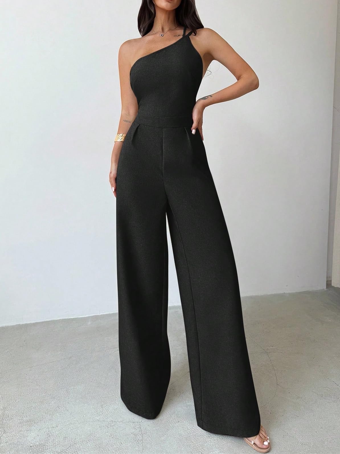 Women's Summer Sleeveless Elegant Straight Long Pants Jumpsuit Rompers