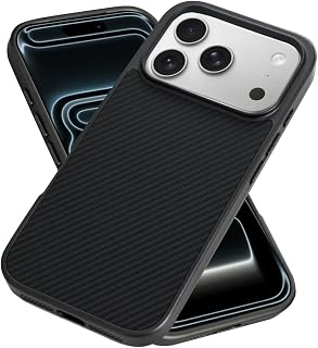 Sizkawil Re iPhone 17 Pro Case Cover Silicone Shockproof Carbon Style Case Smartphone Case Black 1 Piece