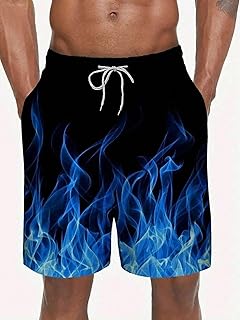 Men's Hawaiian Swimming Trunks Mesh Lining Swim Suit Beach Shorts with Pockets Men Swimwear Beach Shorts