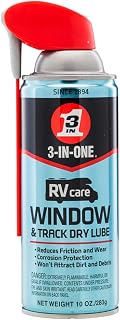 3-IN-ONE RVcare Window &amp; Track Dry Lube with SMART STRAW SPRAYS 2 WAYS, 10 OZ