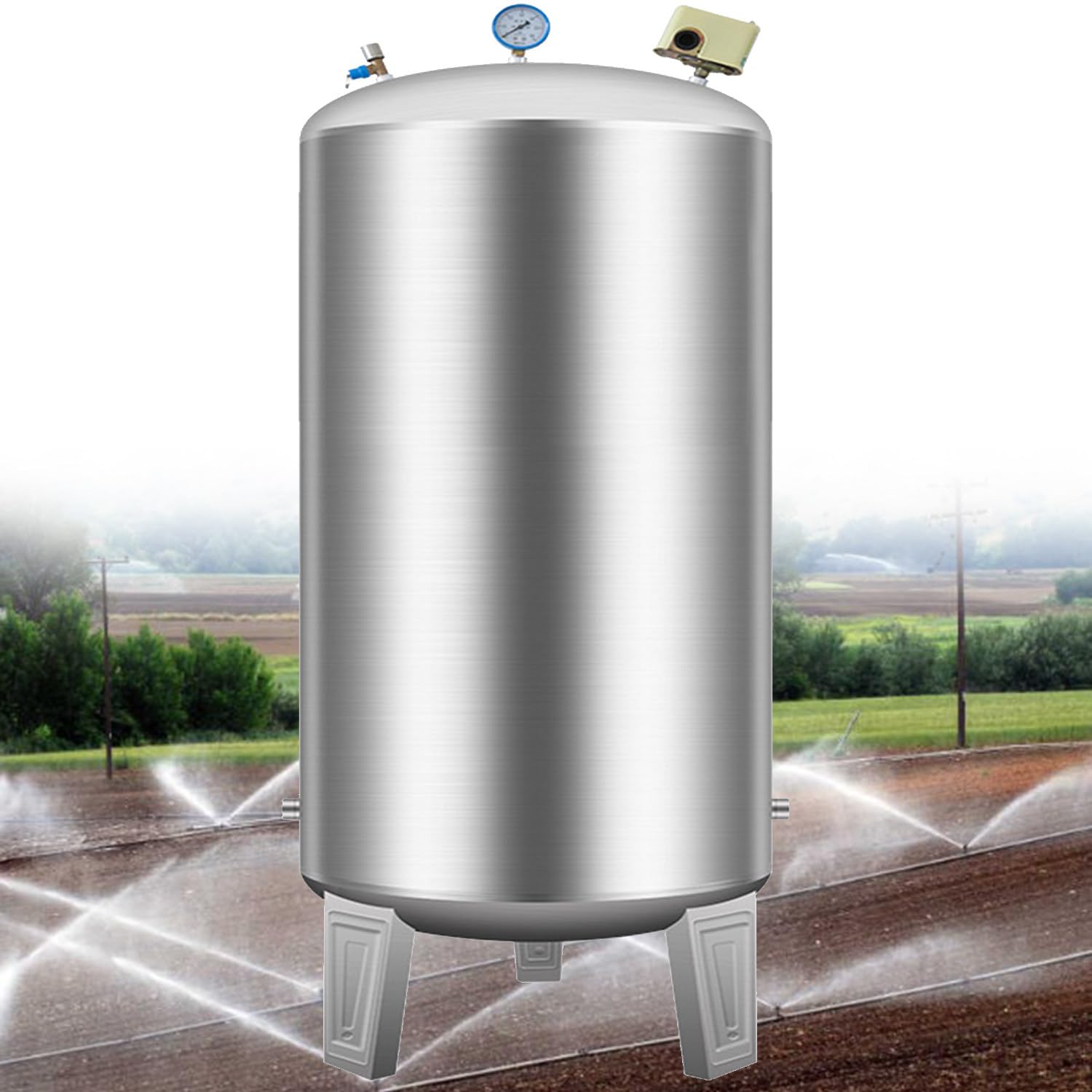 AityBuy 60 100 160 200 250 300L Water Bladder Tank,Stainless Steel Pressure Tank