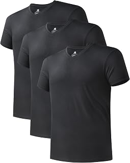 DAVID ARCHY Underarm Men's Underarm Tank Tops with Round Neck V-Neck or Short Sleeves Soft White Black Grey