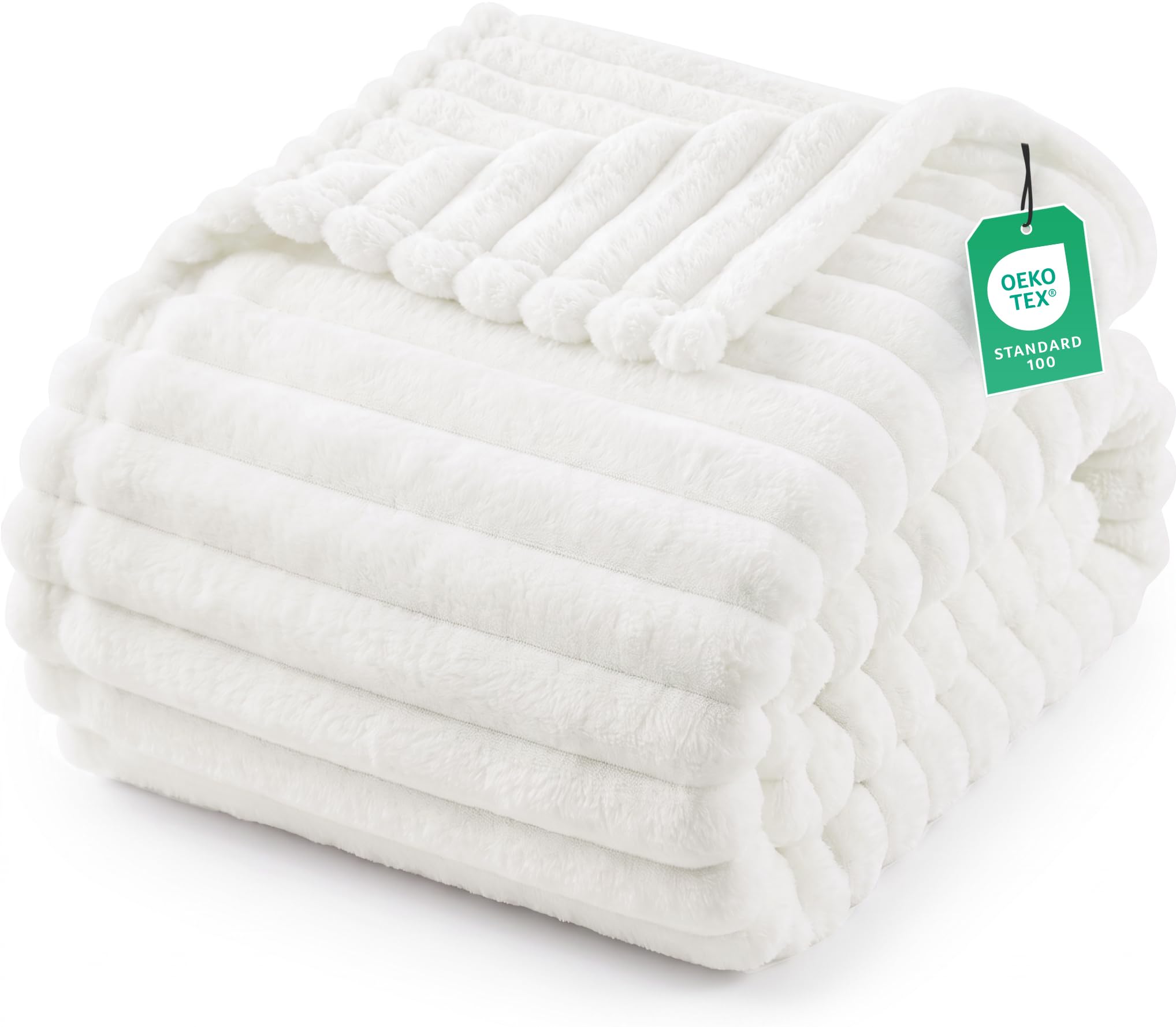 Utopia Bedding Fluffy Blanket [150 x 200 cm, Cream White]