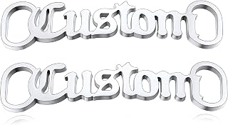 Custom4U Personalized Names Shoe Laces Buckles Ornaments Decorative Brooches for Shoes Clip 316L Stainless Steel for Men and Women