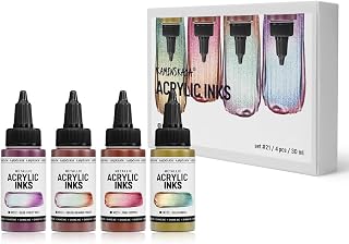 Kamenskaya Acrylic Ink Set – Chameleon Metallics – 4 x 1 Fl Oz Bottles