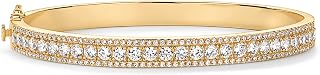 PAVOI 14K Gold Plated Cubic Zirconia Bangle Tennis Bracelets for Women
