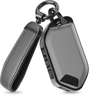 for Kia Key Fob Cover - Matte TPU Key Fob Cover with Leather Keychain | for Telluride，Carnival,K5 gt line，K5，Forte，K4，Sorento，Sportage and More.