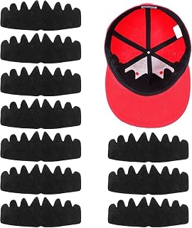 Taicols 10 Pack Black Hat Inserts, Sweat-Absorbing & Washable Cap Padding, Adjustable Brim Support for Baseball