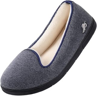 Wishcotton Hausschuhe Damen Leichte und Atmungsaktive Slip On Slippers Bequeme Pantoffeln Memory Schaum mit rutschfester Gummisohle für Innen & Außen