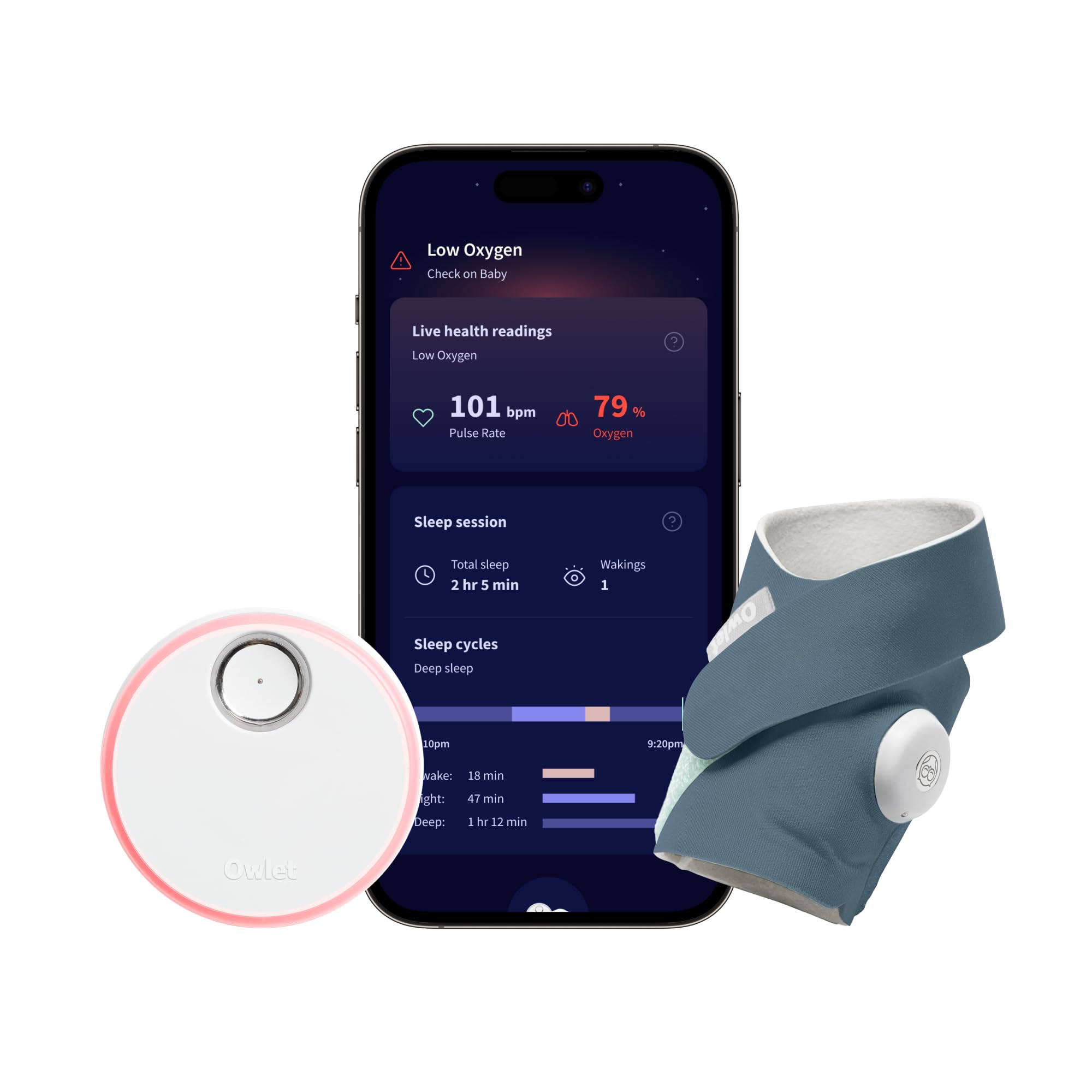 Owlet Dream Sock Smart Baby Monitor, Better Sleep for Baby & You | Medically-cer