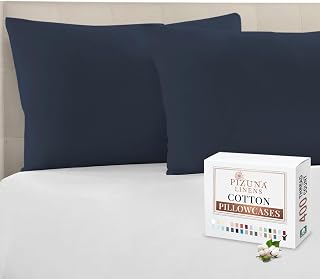 Pizuna 100% Cotton Housewife Pillowcases 2 Pack Dark Blue 48x74cm