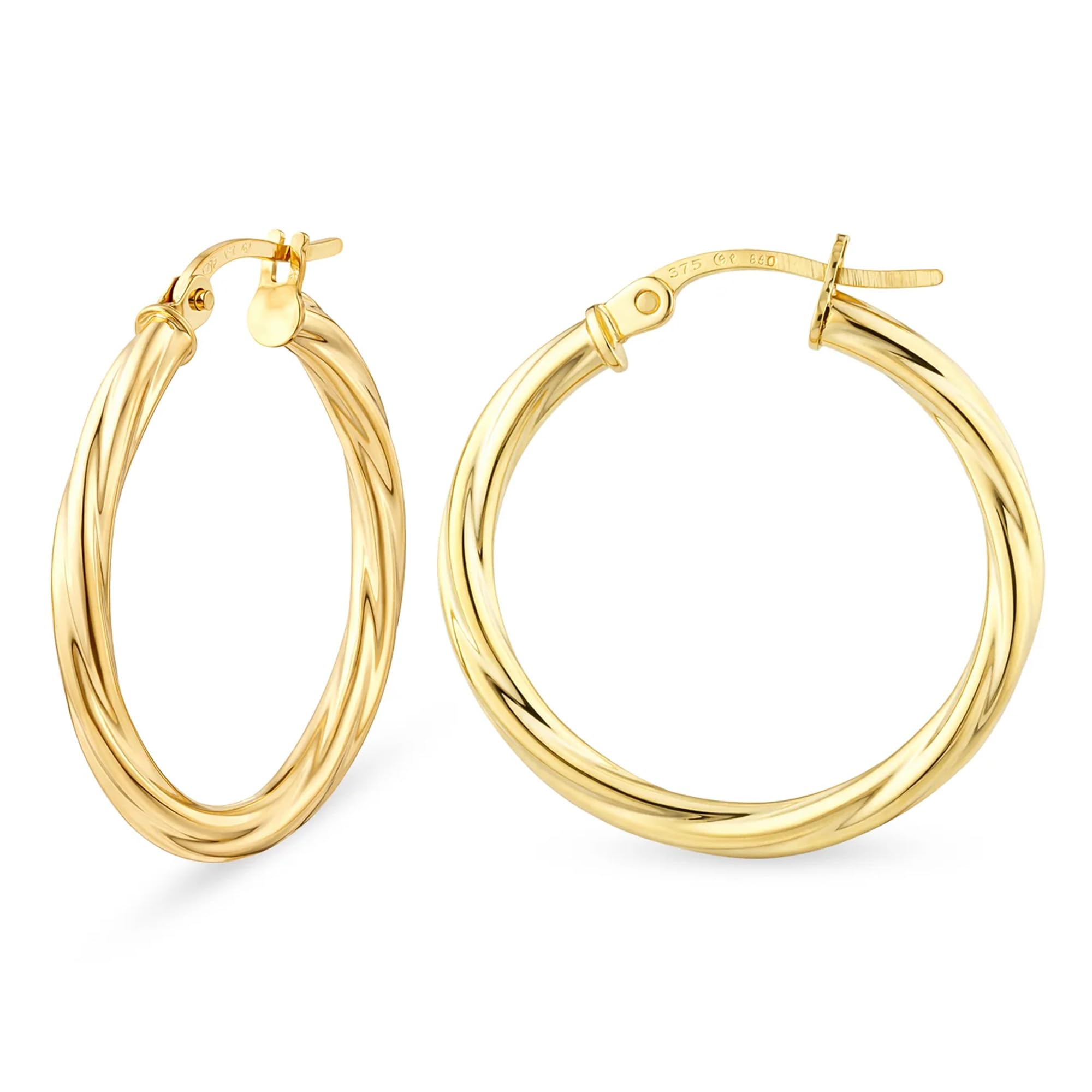 9ct Original Gold Hoop Earrings for Women - Premium Quality Earrings for All Occ