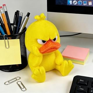 Angry Duck Collectible Figurine, 1 Piece Expressive Decor Pout Face Sitting Duck for Desk Shelf or Display