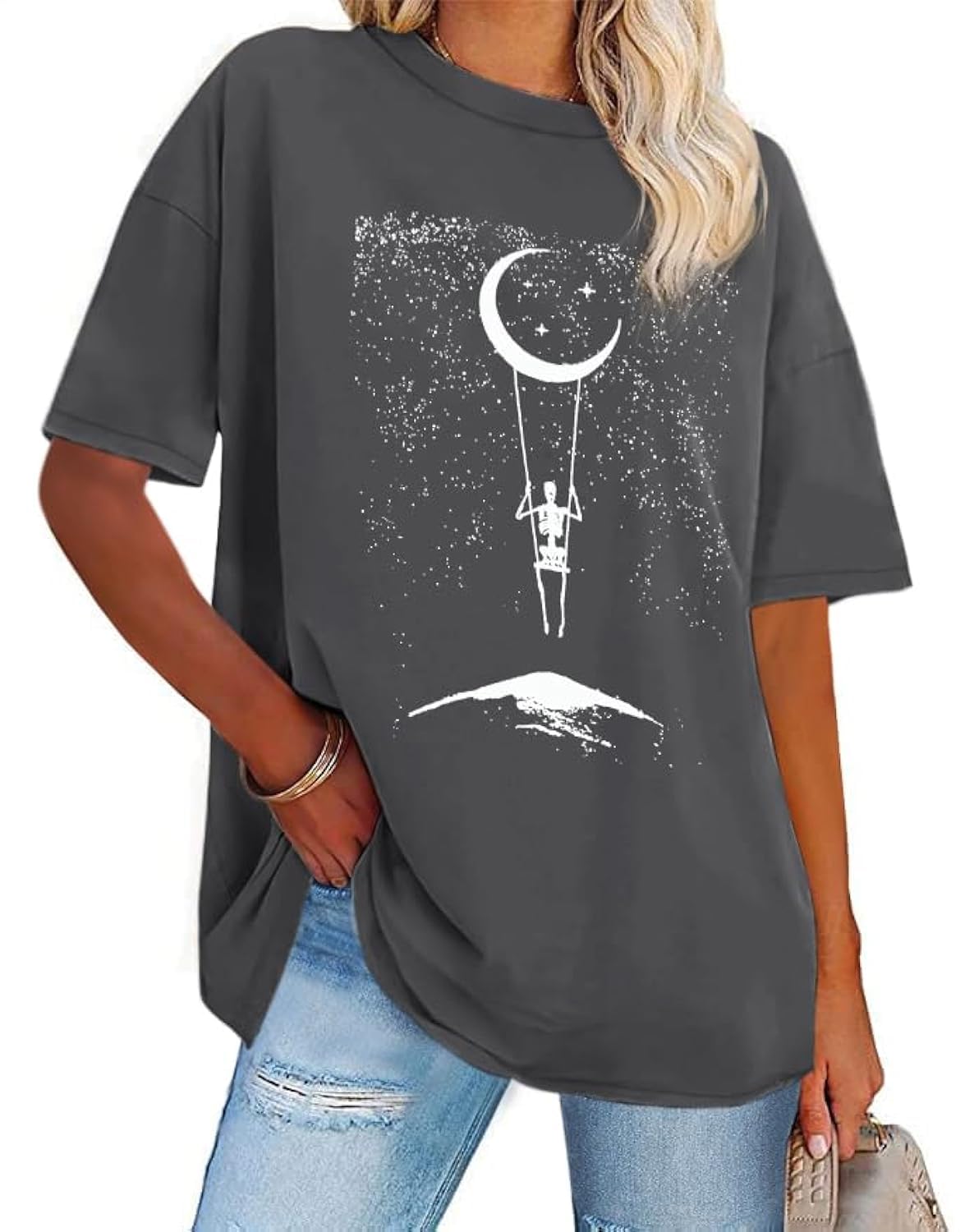 Oversized T-Shirts for Women Summer Short Sleeve Casual Basic Tee Tops Loose Fit