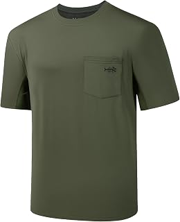Bassdash Men UPF 50+ Performance Short Sleeve Pocket T-Shirt UV Sun Protection Fishing Hiking Kayaking Sports Shirts