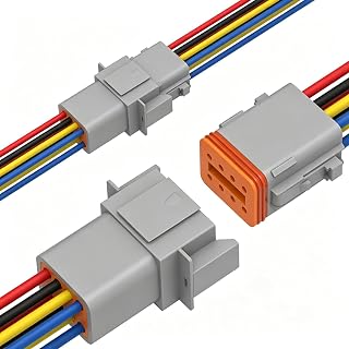 Newdeli Deutsch 8 Pin Connector Kit Waterproof Electrical Connector 16 AWG Male and Female Automotive Wire Connectors for Car Truck Boat, Dt Connector 2 Sets