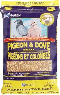 Hagen Pigeon & Dove Seed, Original Formula Bird Food, 6 lb Bag | Nutritionally Complete Seed Mix with Vitamins & Minerals, Wild & Captive Bird Diet, Insect-Resistant Air-Tight Packaging