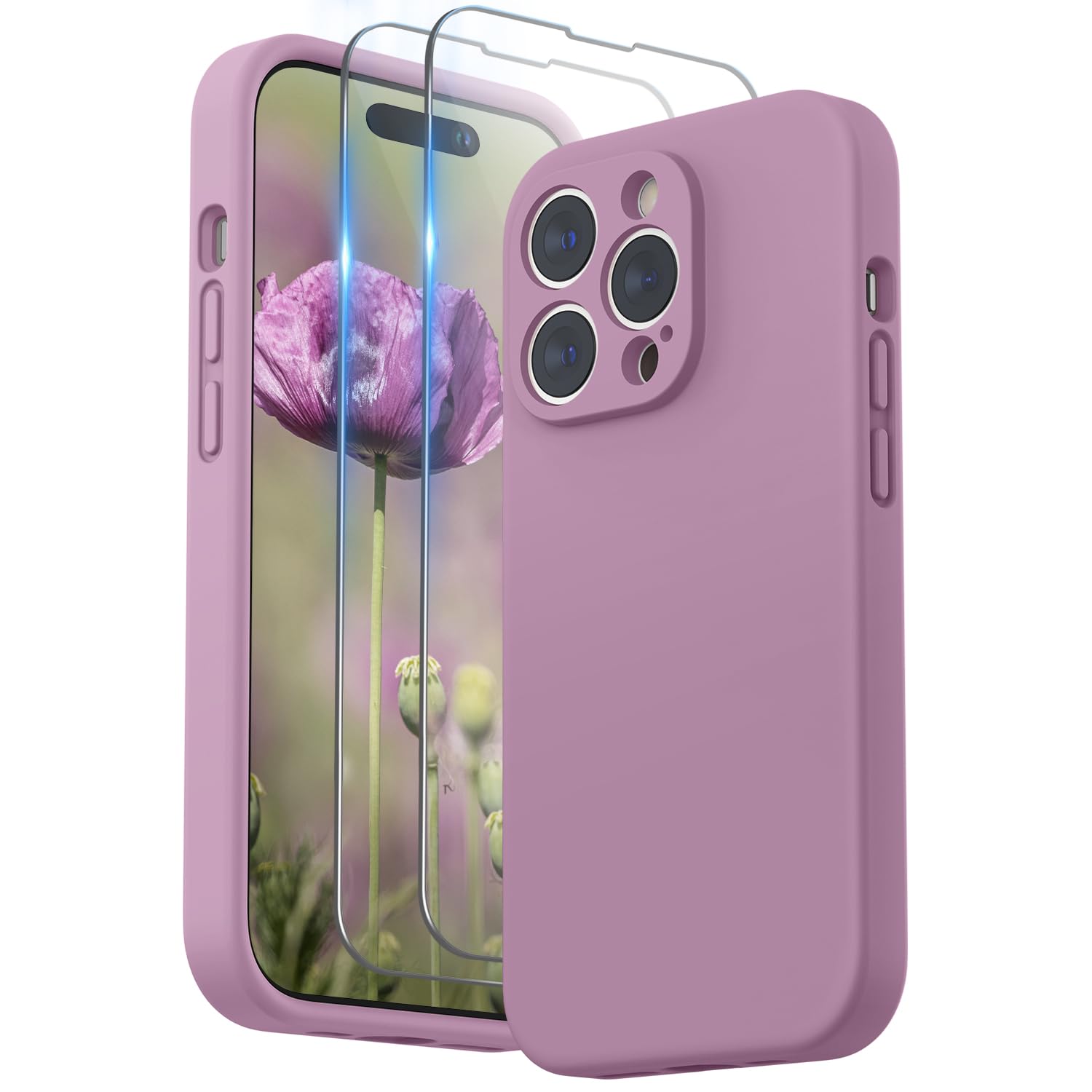 SURPHY Compatible with iPhone 14 Pro Max Case, Liquid Silicone Shockproof