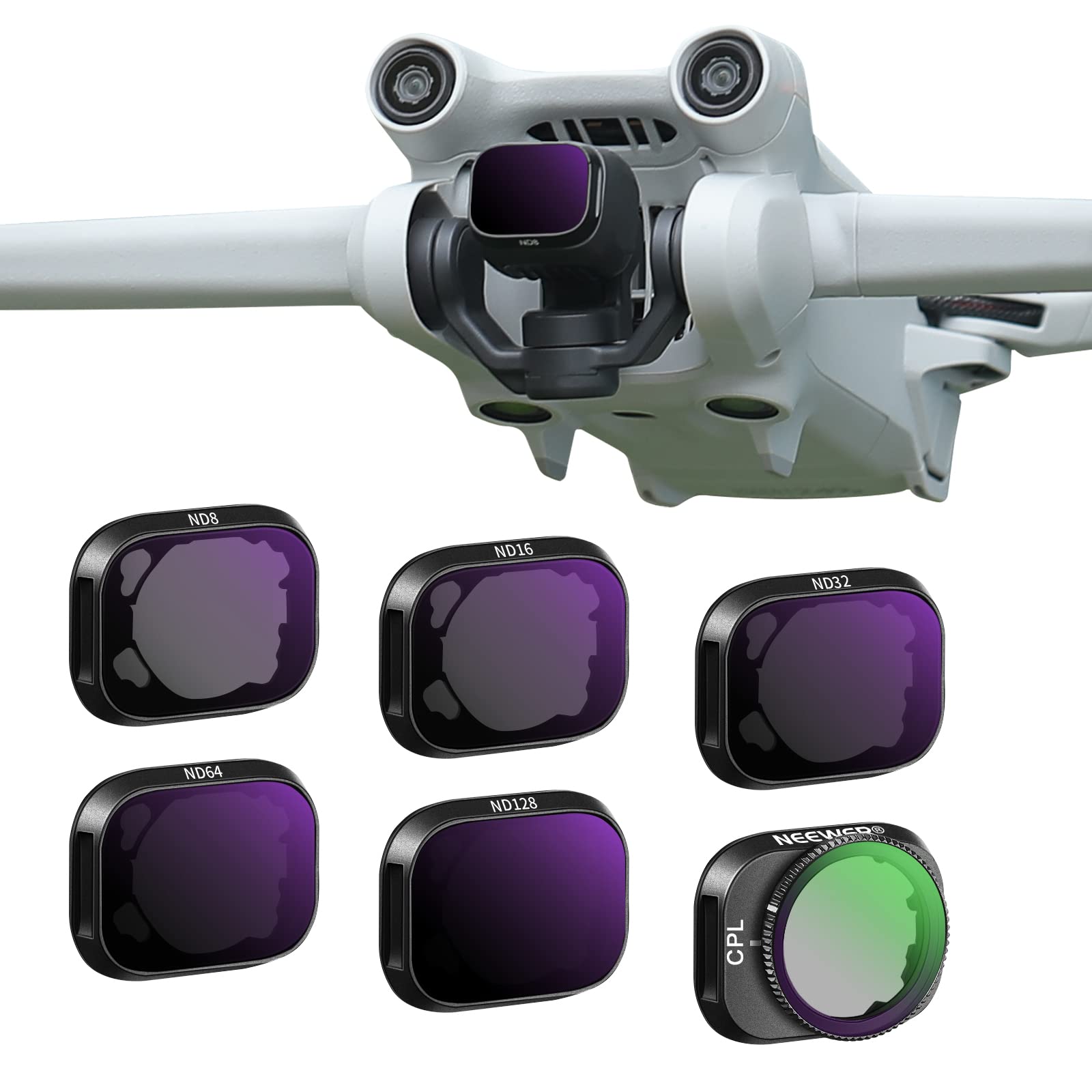 NEEWER ND Filter Set Compatible with DJI Mini 3 / Mini 3 Pro, 6 Pack | CPL, ND8,