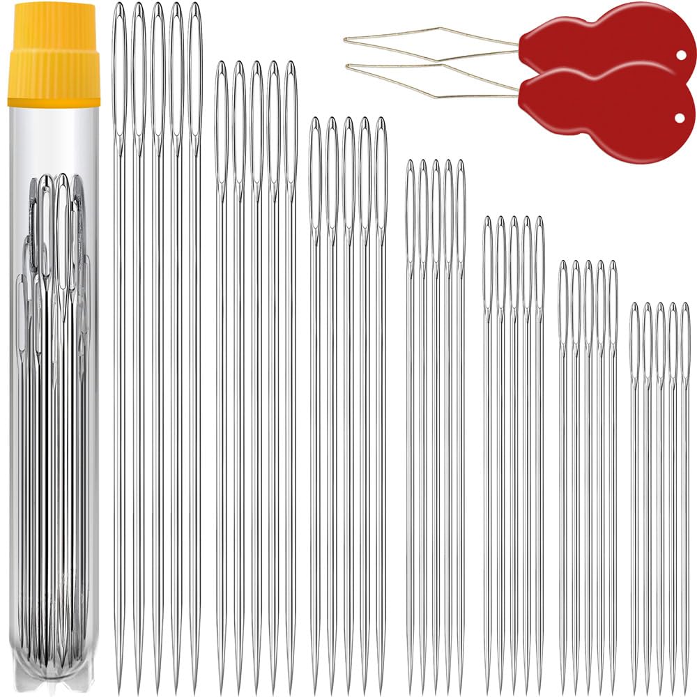 Premium Large Eye, Large Gauge Needles for Hand Sewing - Assorted Sizes, Includi