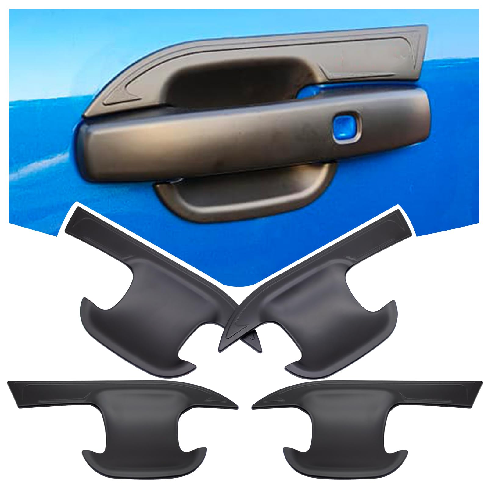 JHCHAN Door Handle Bowl Cover Set for Ford Ranger 2023-2026 Accessories | Platin