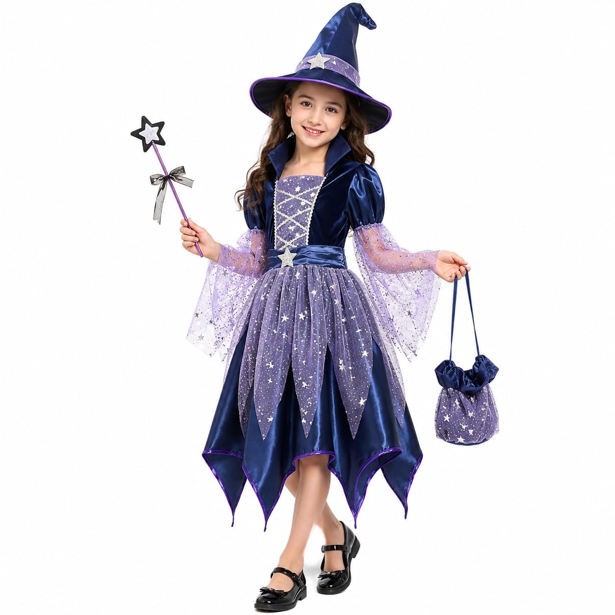 Halloween Costumes For Kids Witch Costume Kids Cosplay Costume Set for Girl | Ha