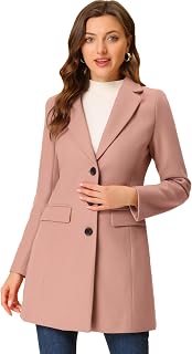 Allegra K Women's Wool Coat, Button-Down Winter Coat, Lapel Coat