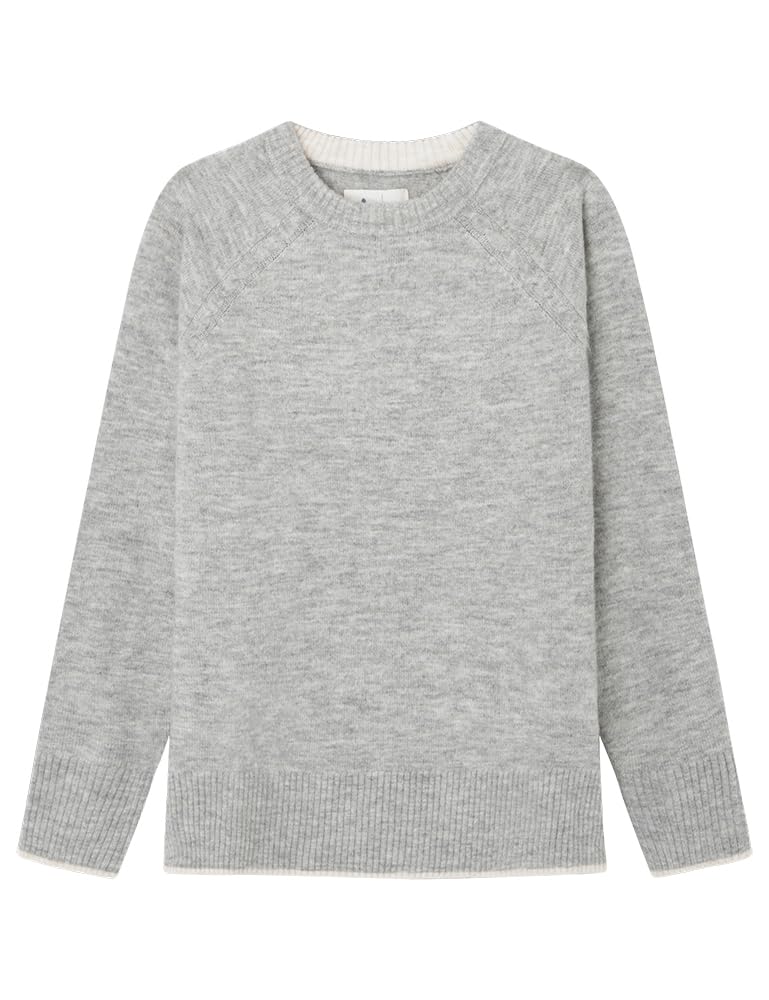 Springfield Women's Round Neck Sweater with Cable Armhole Contrast Round Neck Sw