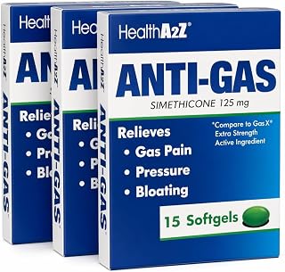 HealthA2Z® Gas Relief, Simethicone 125mg, 45 Softgels, 3 Pack